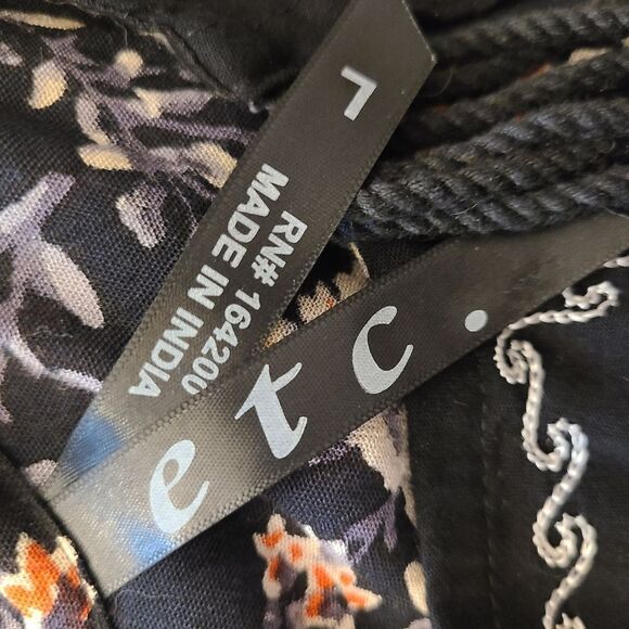 ETC Tunic Floral Bohemian Hippie Flowy Sz L - Picture 11 of 16